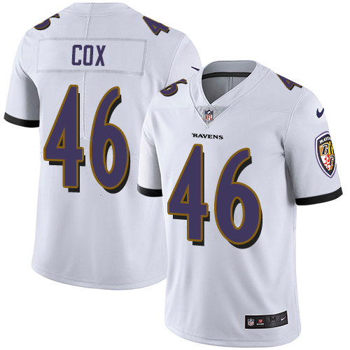 2019 Men Baltimore Ravens #46 Cox white Nike Vapor Untouchable Limited NFL Jersey->baltimore ravens->NFL Jersey
